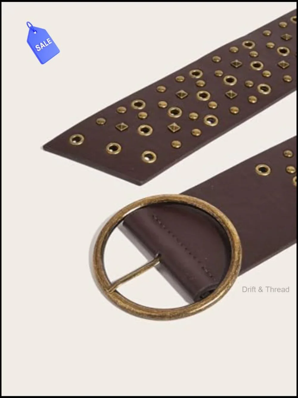 Wide Western Concho Belt Vintage Cowgirl Studded Belt PU Leather